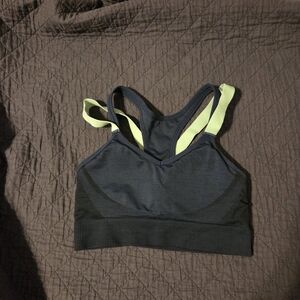 All in Motion navy and mint green sports bra